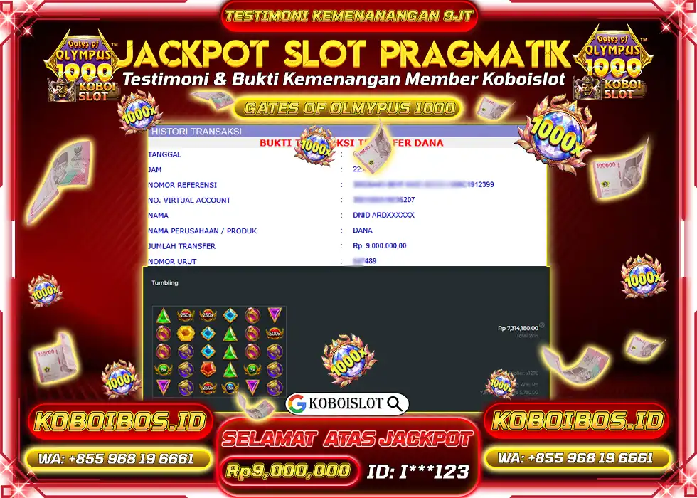 BUKTI KEMENANGAN I*** SLOT GACOR GATES OF OLYMPUS 1000 Rp9.000.000,- LUNAS