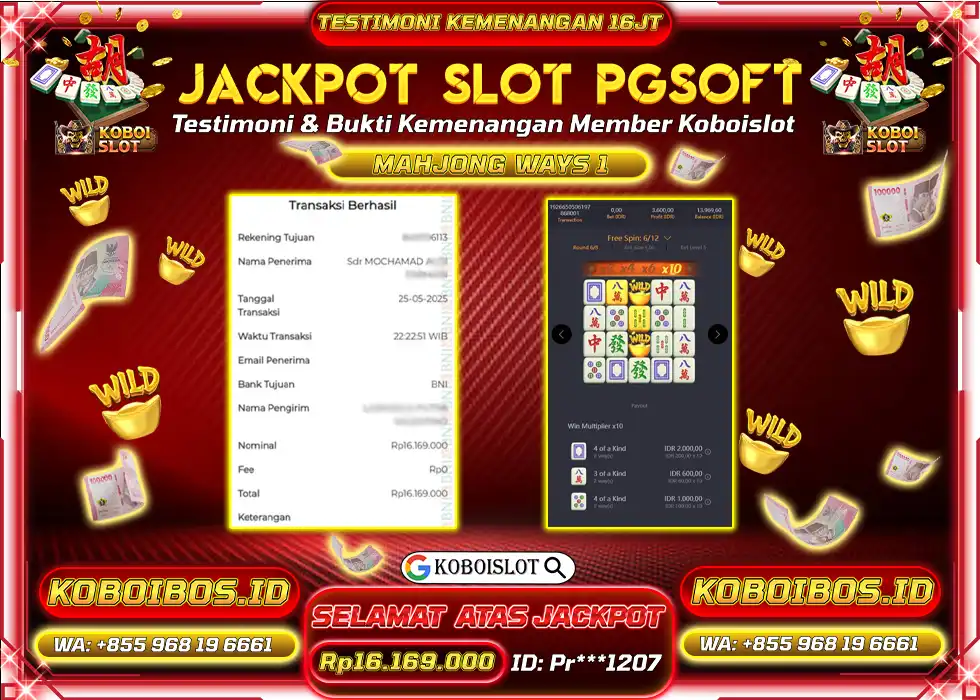 BUKTI KEMENANGAN SLOT GACOR MAHJONG WAYS 1 Rp16.169.000,- LUNAS
