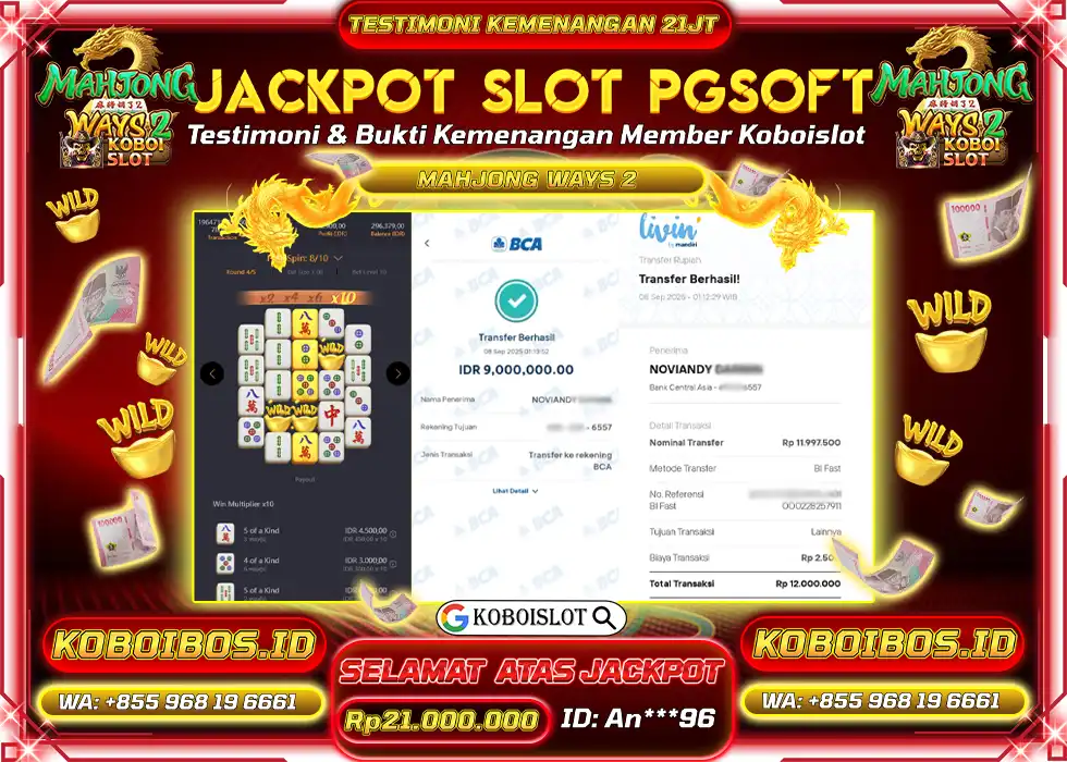 BUKTI KEMENANGAN SLOT GACOR MAHJONG WAYS 2 Rp21.000.000,- LUNAS